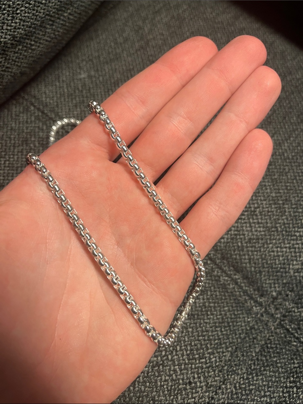 Sterling Silver Box Chain Necklace - Silver